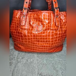 MCM Crocodile Patent Leather Bag
